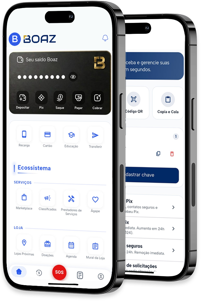 Aplicativo Boaz em smartphones